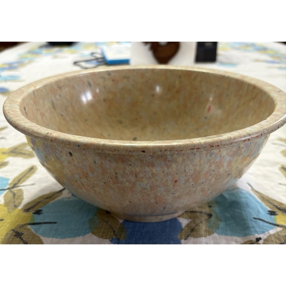 VTG Texas Ware Yellow/Pink/Red Confetti Splatter Splash Mixing Bowl 10" #118
